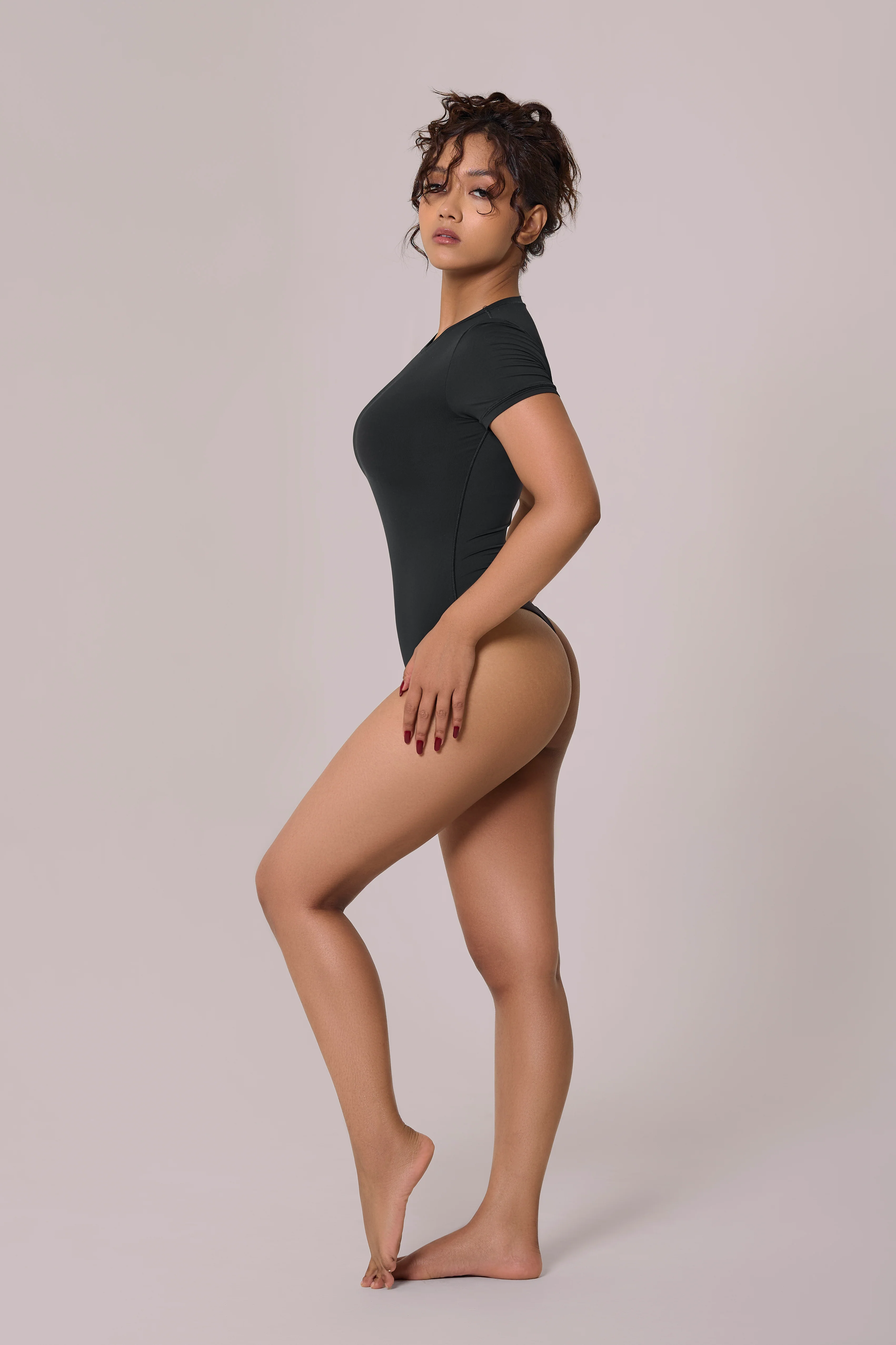 Cap Sleeves Bare Bodysuit - Image 4